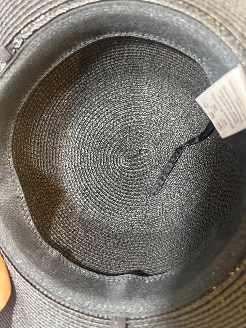 Amazon Black Wide-Brim Straw Sun Hat with Braided Band
